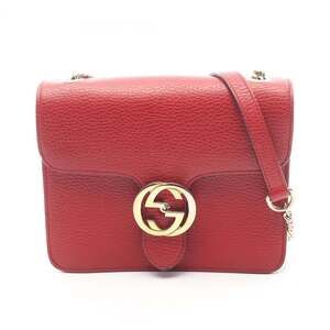 GUCCI Red Leather Shoulder Bag